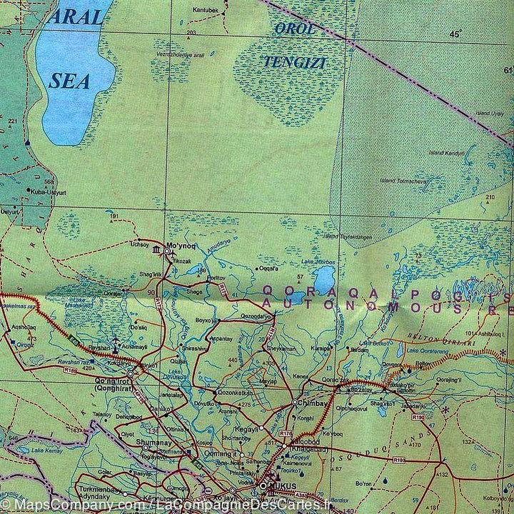 Carte de voyage - Ouzbékistan & Kazakhstan | ITM carte pliée ITM 