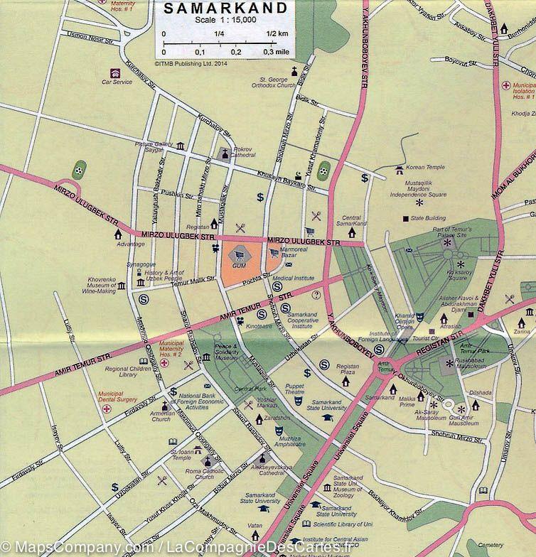 Carte de voyage - Ouzbékistan & Kazakhstan | ITM carte routière ITM