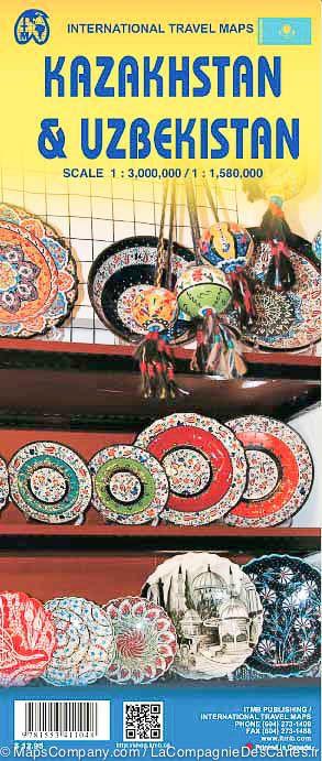 Carte de voyage - Ouzbékistan & Kazakhstan | ITM carte routière ITM