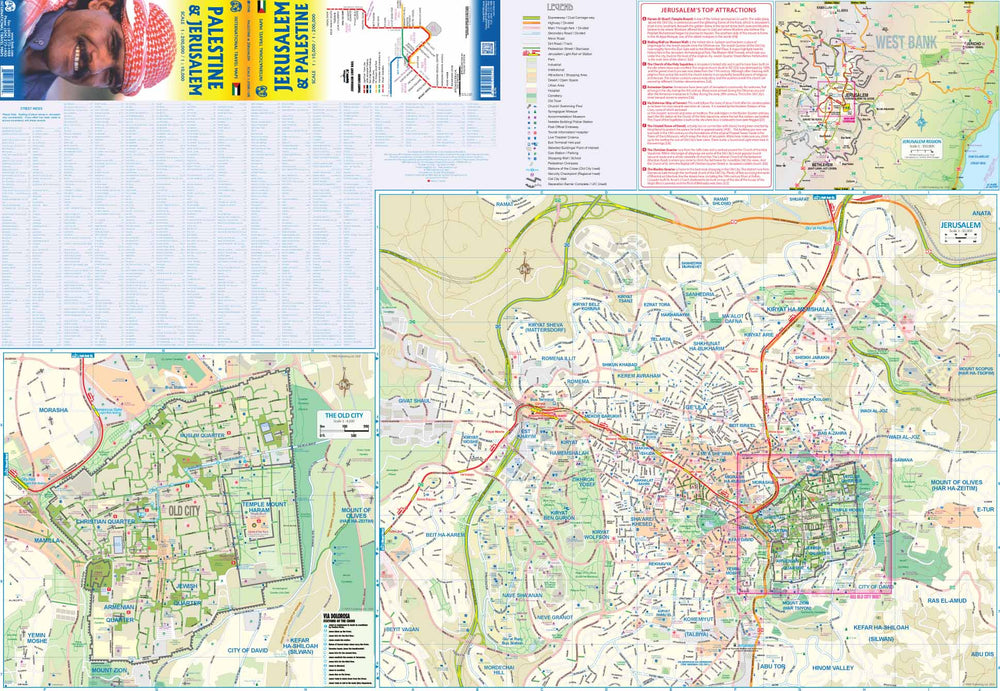 Carte de voyage - Palestine & Plan de Jerusalem | ITM carte pliée ITM 