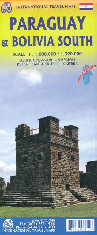 Carte de voyage - Paraguay & Bolivie Sud | ITM carte routière ITM