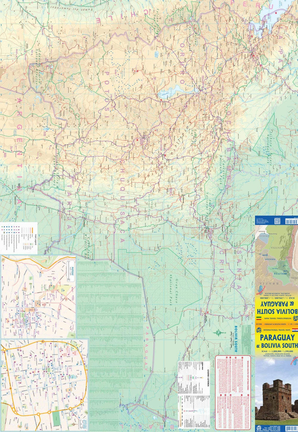 Carte de voyage - Paraguay & Bolivie Sud | ITM carte pliée ITM 