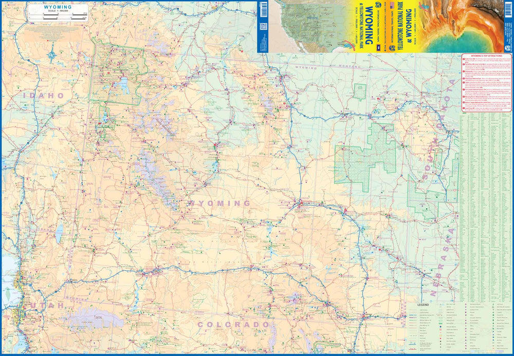 Carte de voyage - Parc National de Yellowstone & Wyoming | ITM carte pliée ITM 
