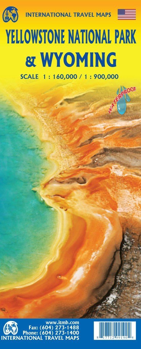Carte de voyage - Parc National de Yellowstone & Wyoming | ITM carte routière ITM