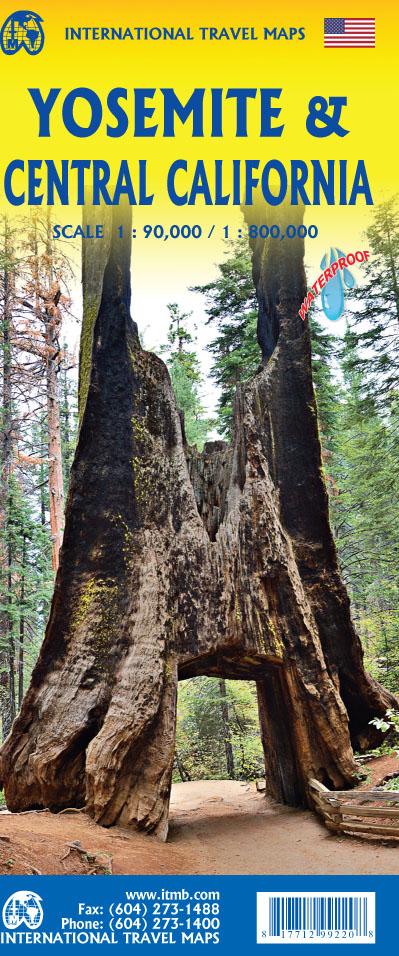 Carte de voyage - Parc National Yosemite & Californie centrale | ITM carte routière ITM