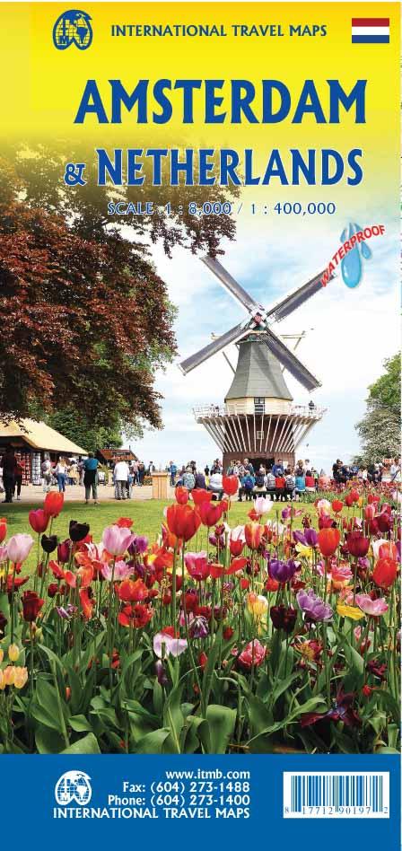 Carte de voyage - Pays-Bas & Plan d'Amsterdam | ITM carte routière ITM