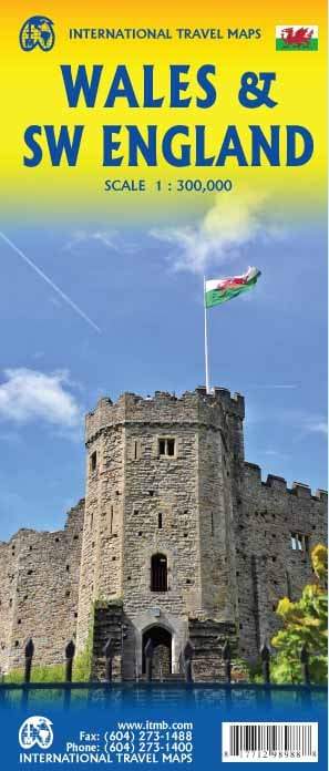 Carte de voyage - Pays de Galles & Angleterre Sud-ouest | ITM carte routière ITM