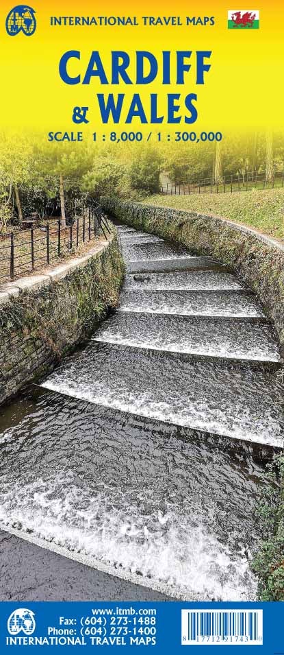 Carte de voyage - Pays de Galles & Plan de Cardiff | ITM carte routière ITM