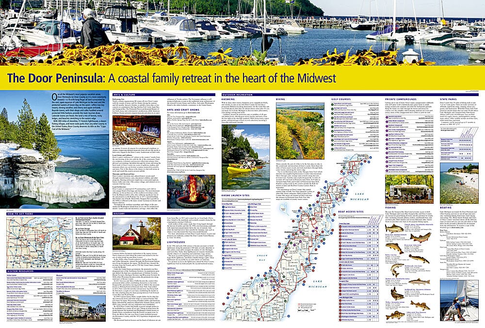 Carte de voyage - Péninsule des portes du Wisconsin | National Geographic carte pliée National Geographic 