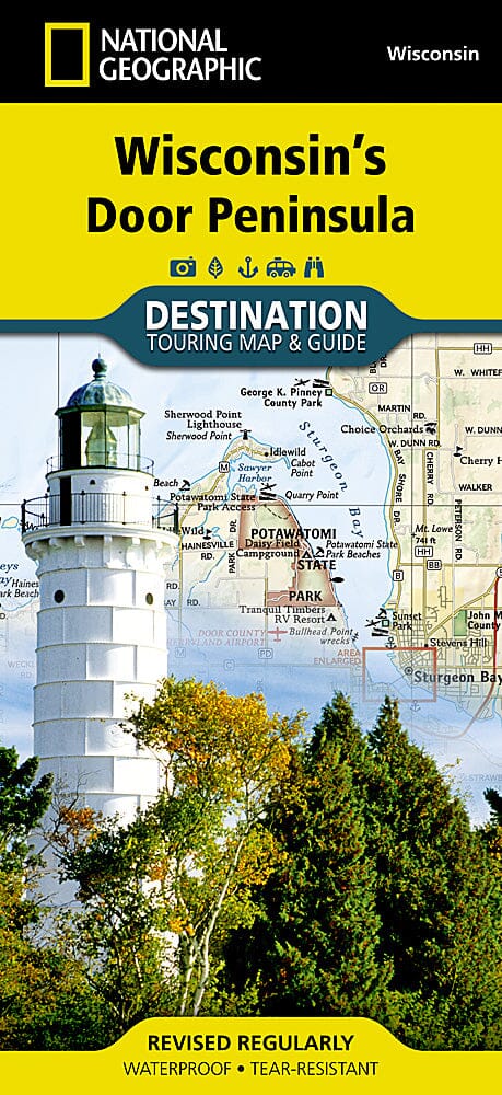 Carte de voyage - Péninsule des portes du Wisconsin | National Geographic carte pliée National Geographic 