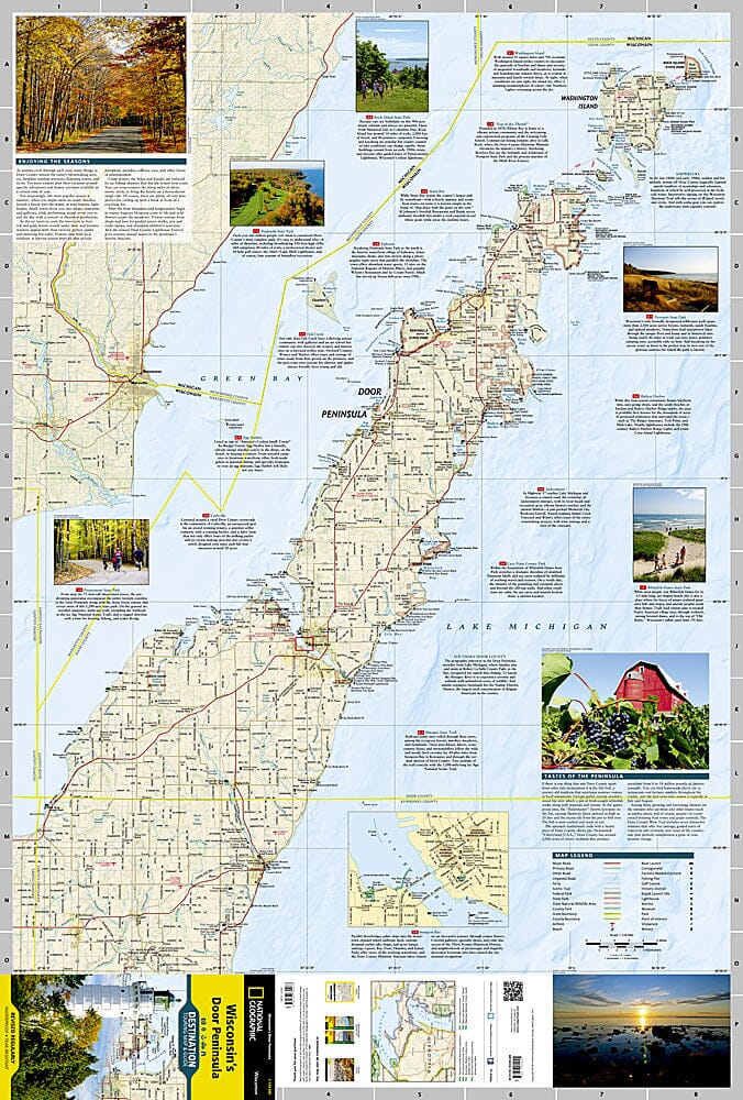 Carte de voyage - Péninsule des portes du Wisconsin | National Geographic carte routière National Geographic