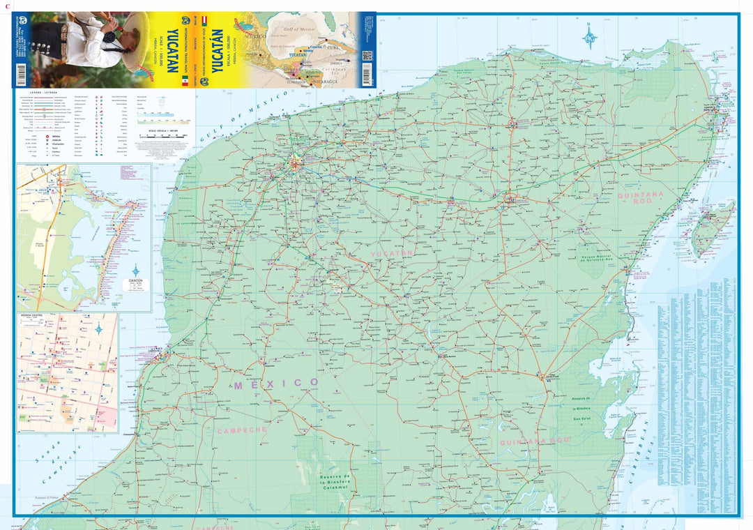 Carte de la Péninsule du Yucatan (Mexique) | ITM - La Compagnie des Cartes