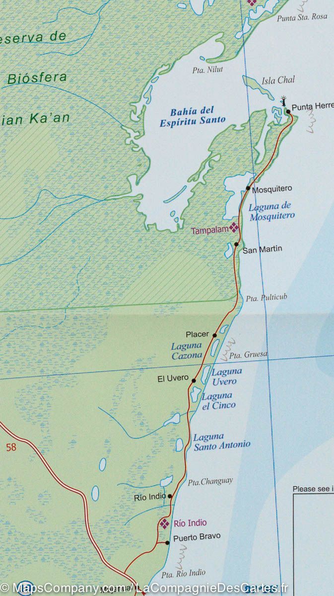 Carte de voyage - Péninsule du Yucatan (Mexique) | ITM carte routière ITM