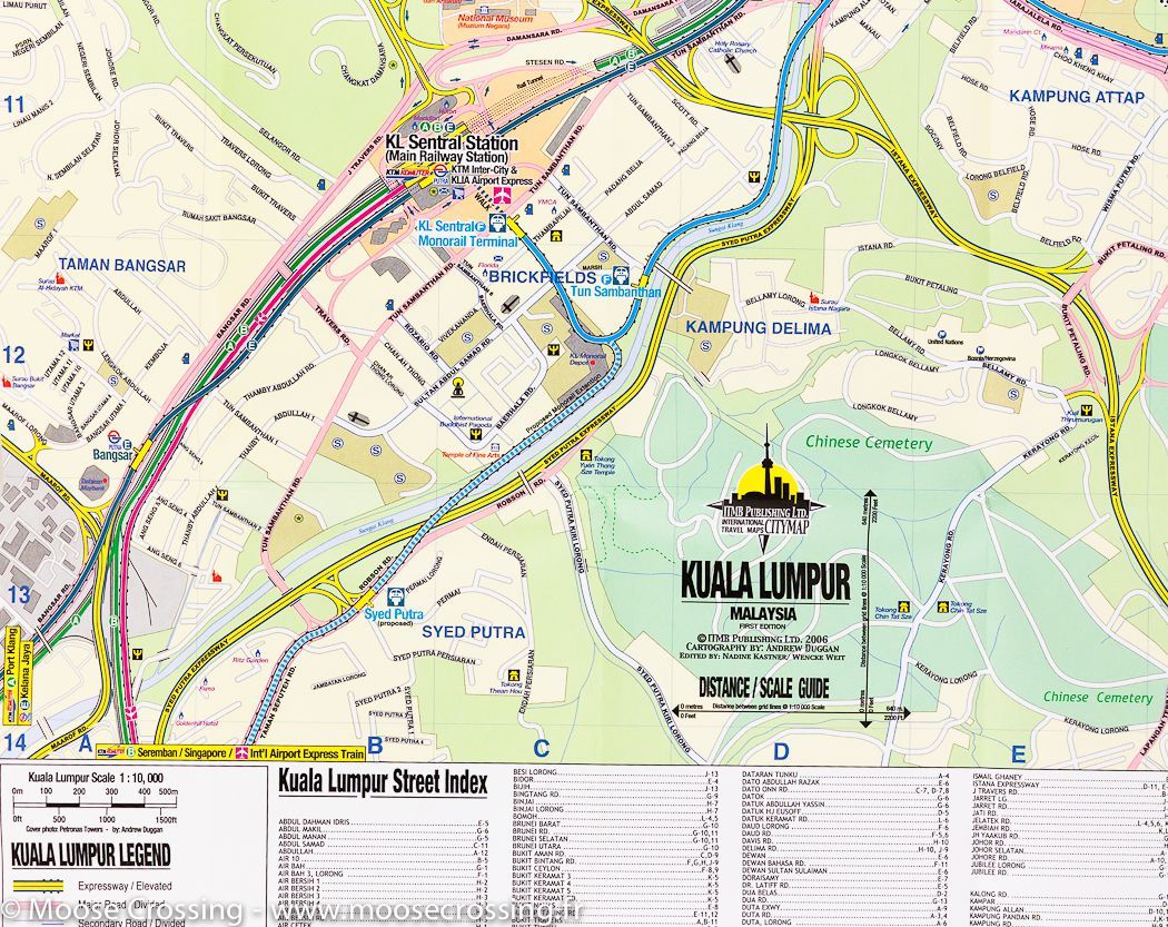 Carte de voyage - Péninsule malaise & Plan de Kuala Lumpur | ITM carte routière ITM