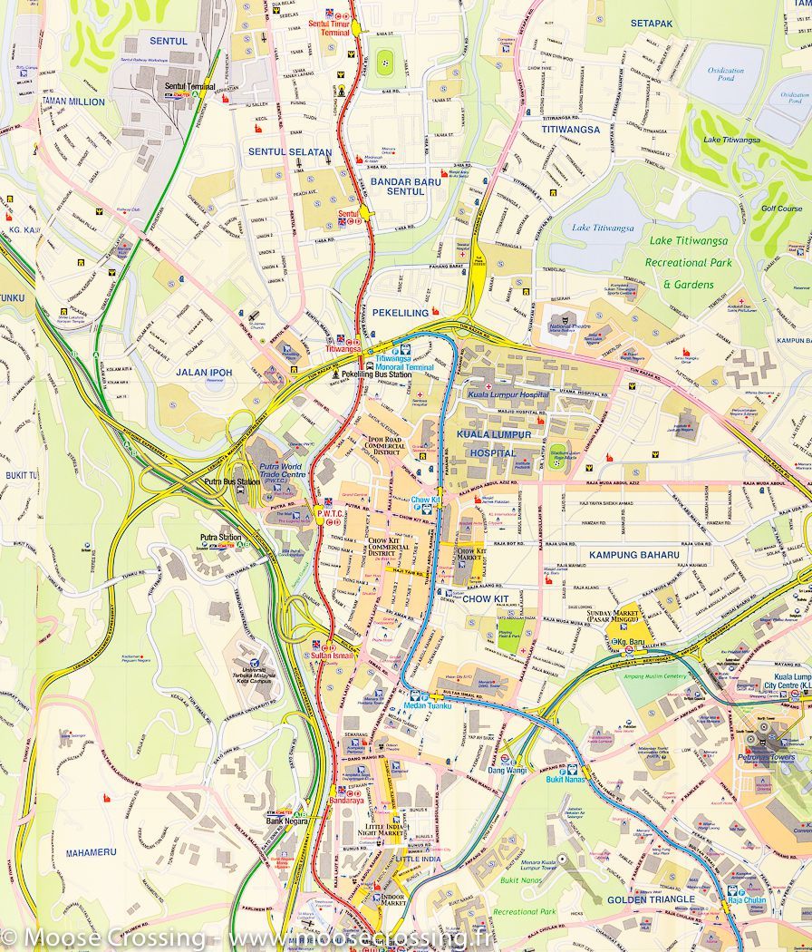 Carte de voyage - Péninsule malaise & Plan de Kuala Lumpur | ITM carte pliée ITM 