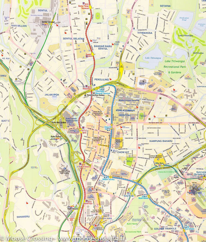 Carte de voyage - Péninsule malaise & Plan de Kuala Lumpur | ITM carte pliée ITM 