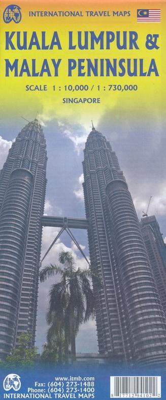 Carte de voyage - Péninsule malaise & Plan de Kuala Lumpur | ITM carte pliée ITM 