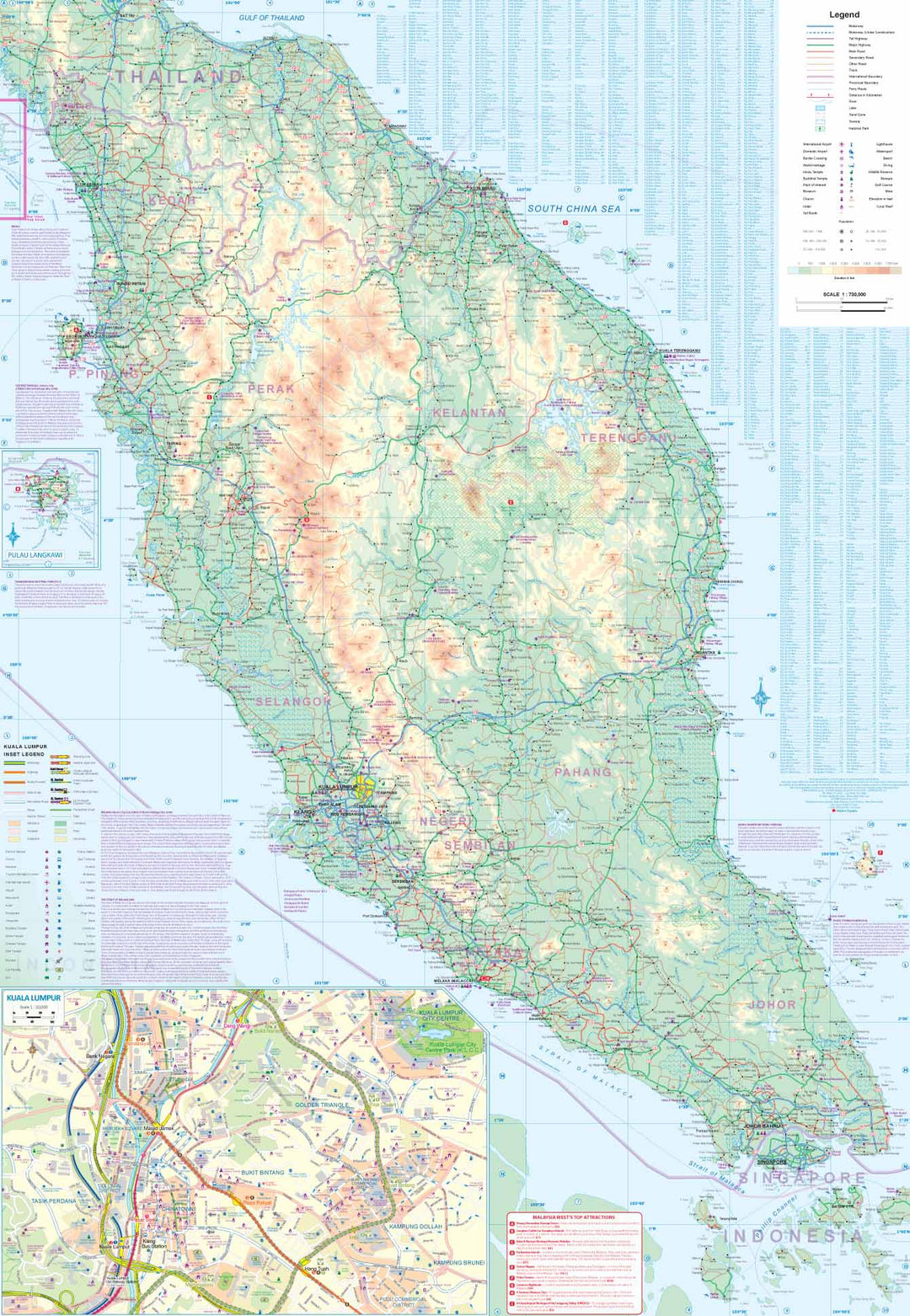 Carte de voyage - Péninsule malaise & Plan de Singapour | ITM carte pliée ITM 