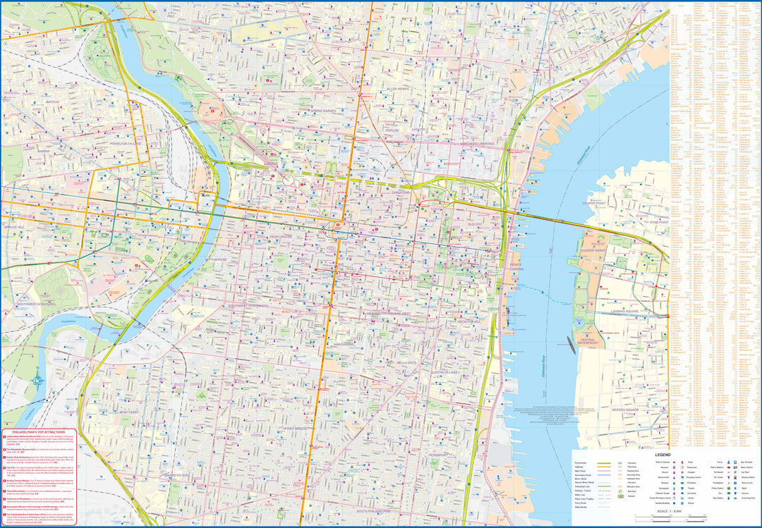 Carte de voyage - Pennsylvanie & plan de Philadelphie | ITM carte pliée ITM 