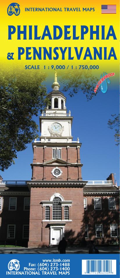 Carte de voyage - Pennsylvanie & plan de Philadelphie | ITM carte routière ITM