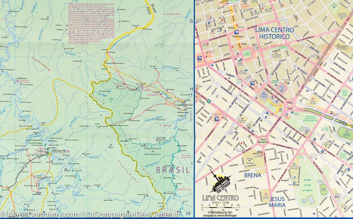 Carte de voyage - Pérou | ITM carte routière ITM