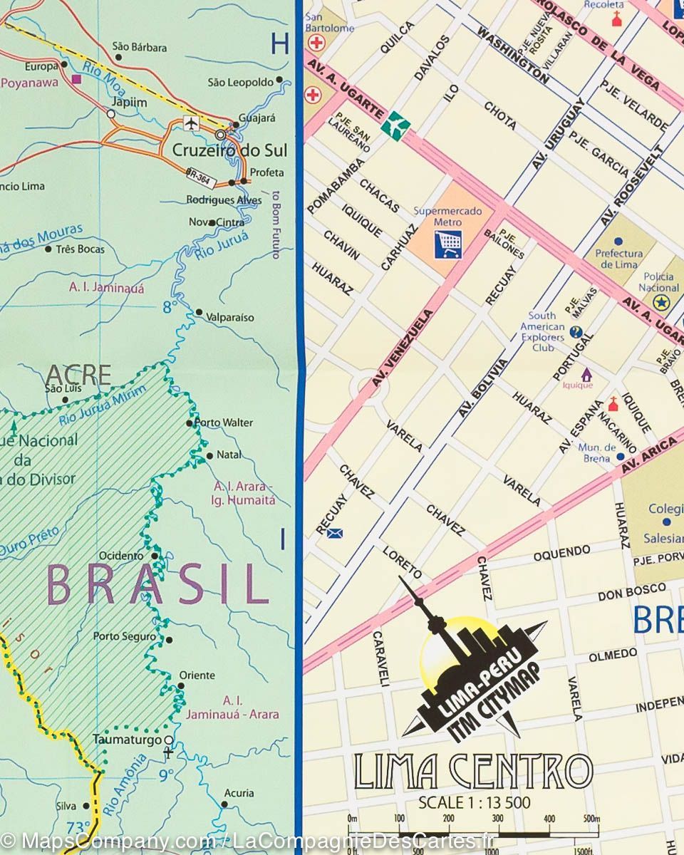 Carte de voyage - Pérou | ITM carte routière ITM