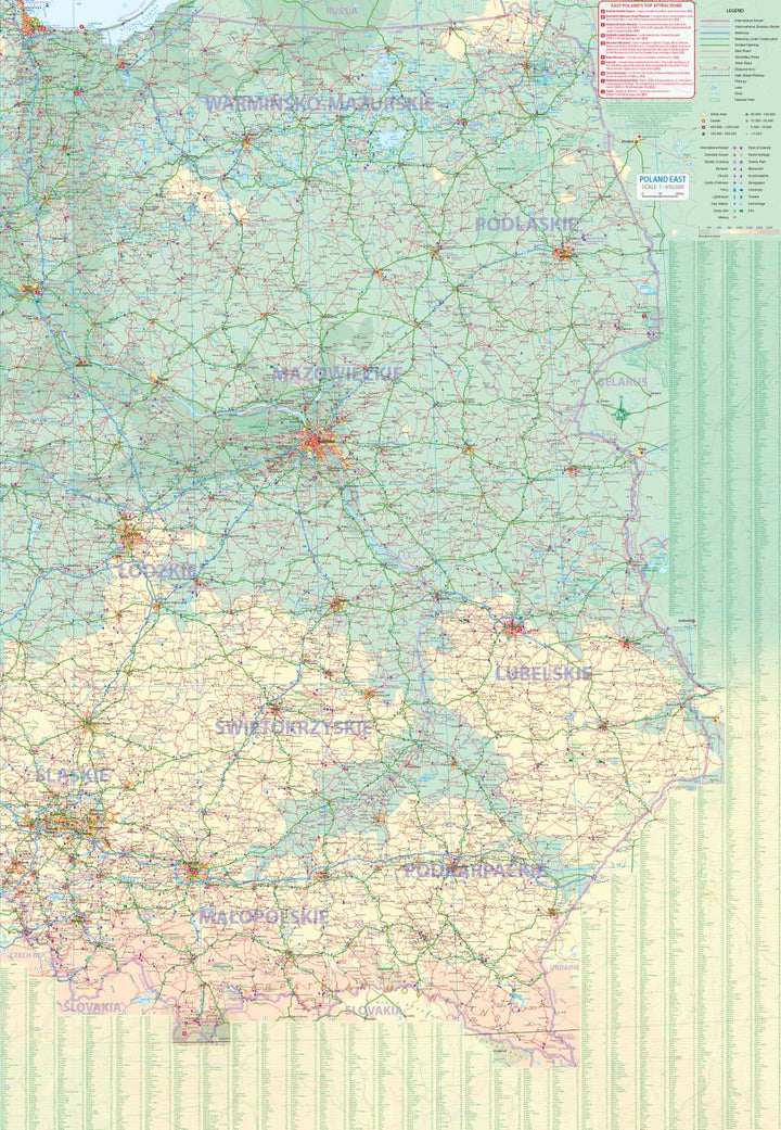 Carte de voyage - Pologne Est & Plan de Varsovie | ITM carte pliée ITM 