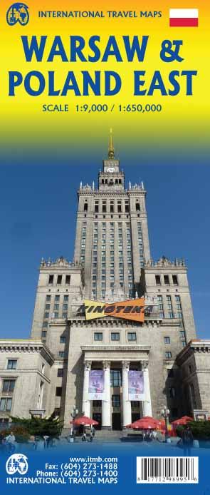Carte de voyage - Pologne Est & Plan de Varsovie | ITM carte routière ITM