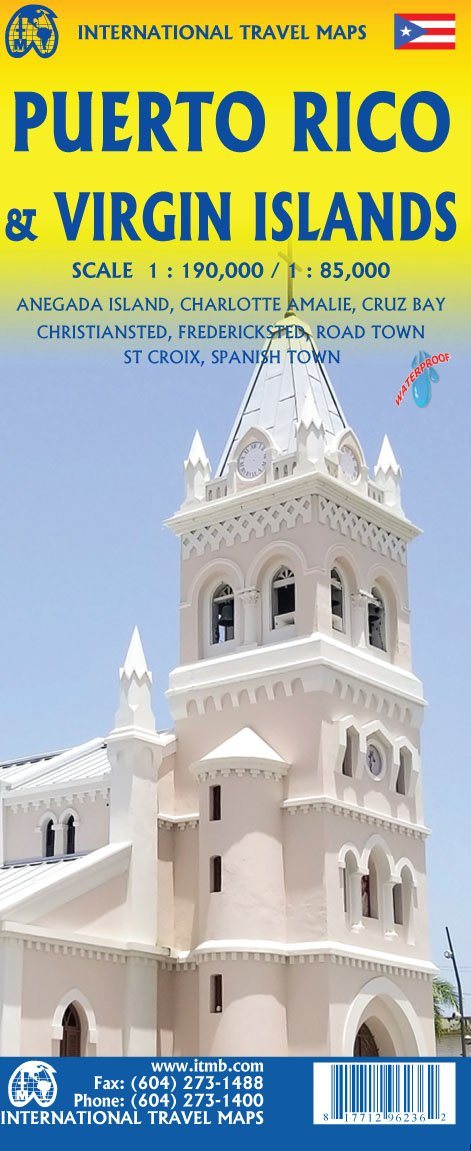 Carte de voyage - Porto Rico & Iles Vierges | ITM carte routière ITM