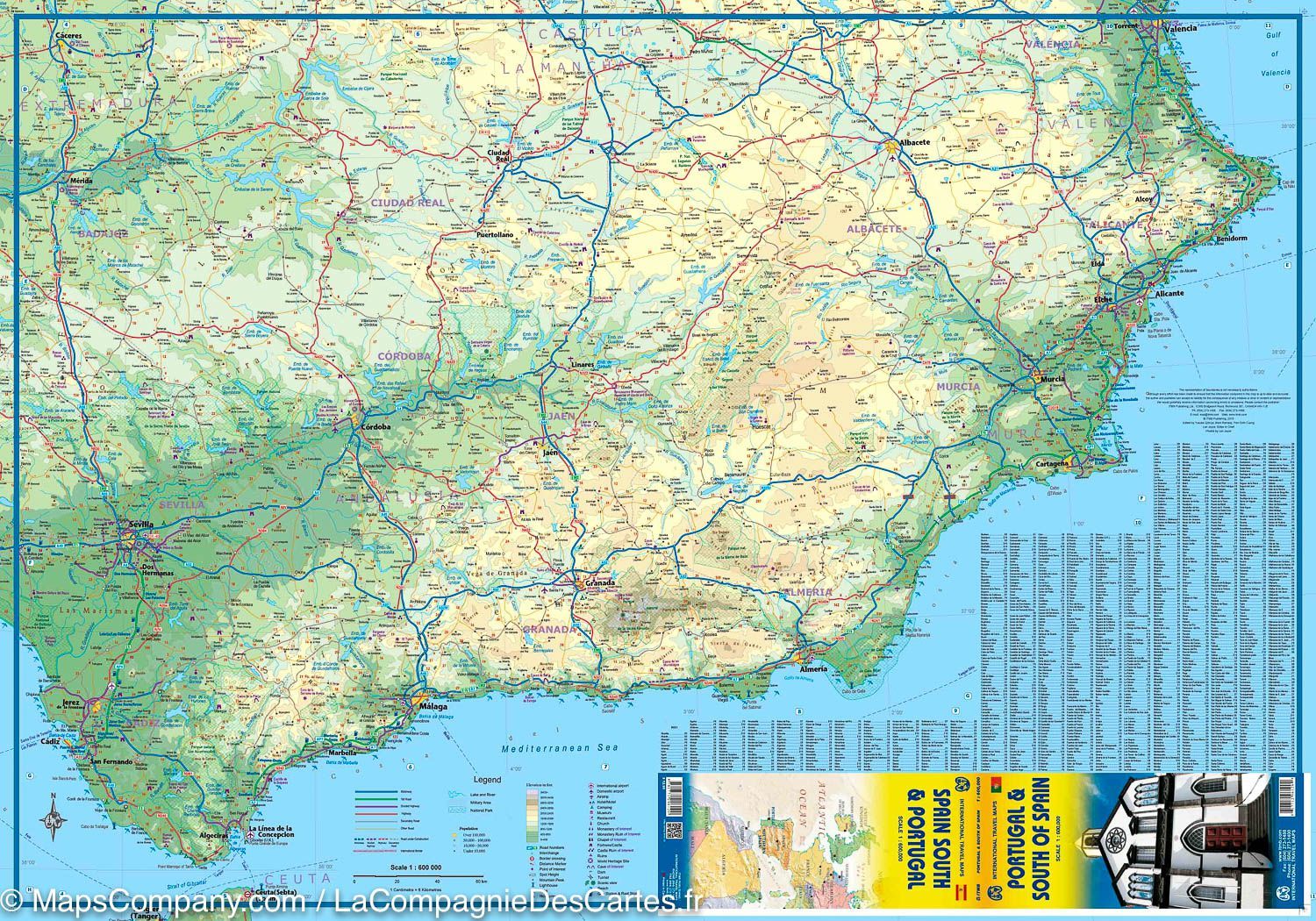 Carte de voyage - Portugal & Espagne Sud | ITM carte routière ITM