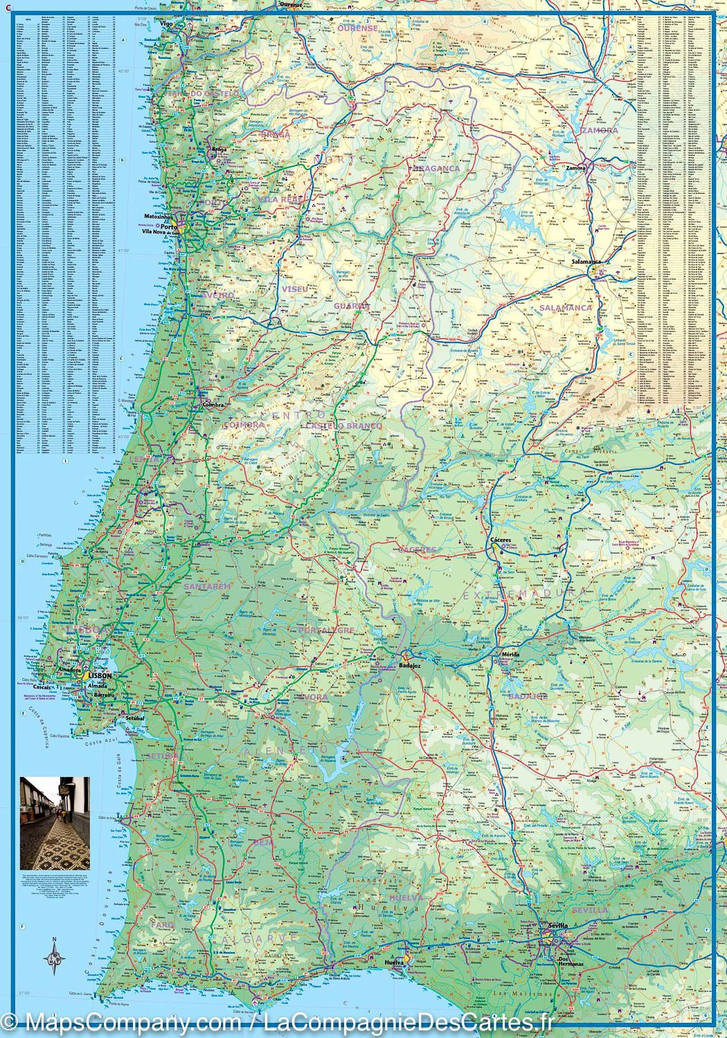Carte de voyage - Portugal & Espagne Sud | ITM carte routière ITM