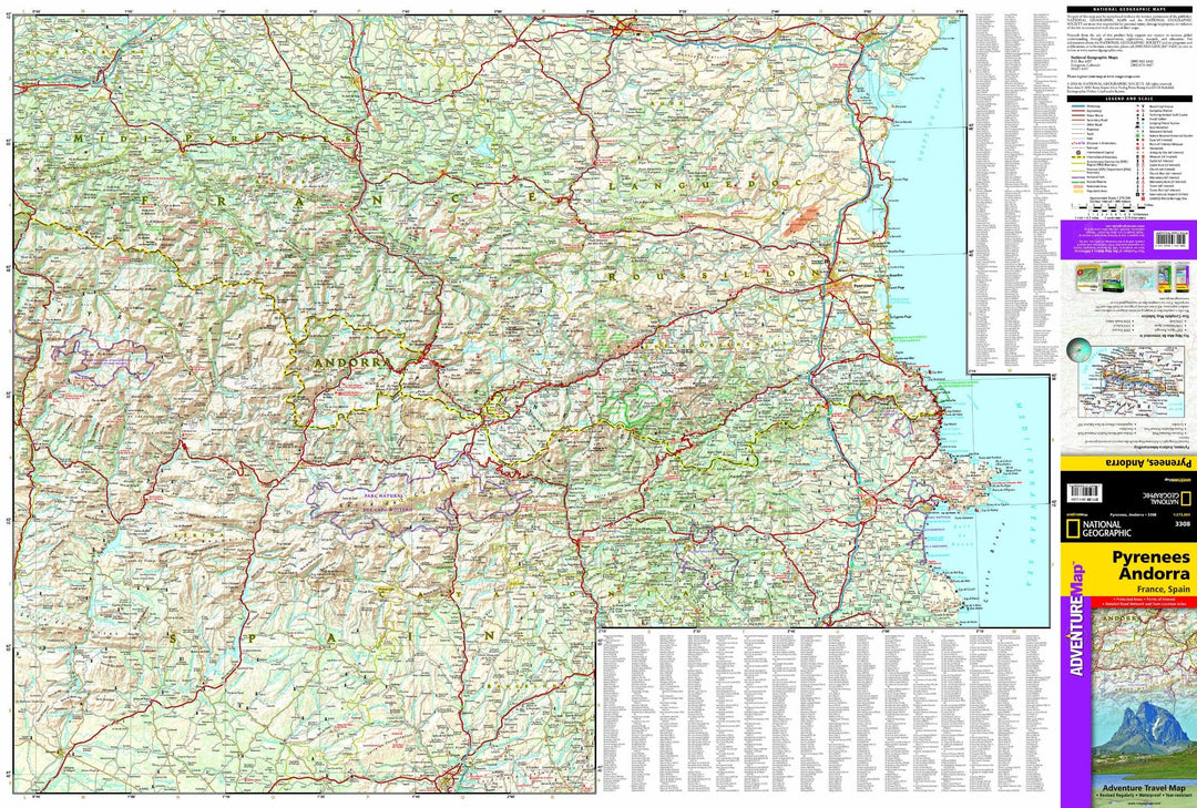 Carte de voyage - Pyrénées & Andorre | National Geographic carte pliée National Geographic 