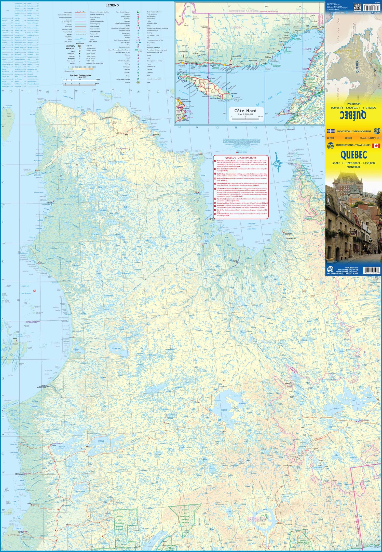 Carte de voyage - Québec | ITM carte routière ITM