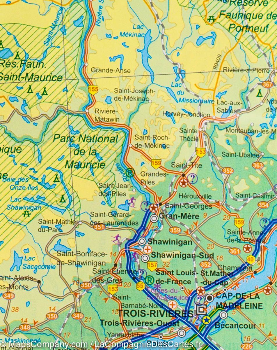 Carte de voyage - Québec Sud & Plan de Montréal | ITM carte routière ITM