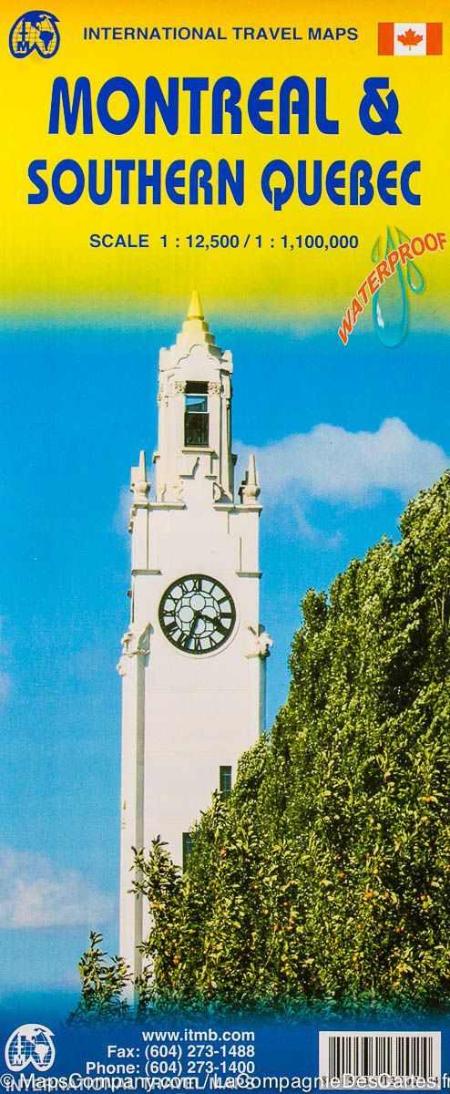 Carte de voyage - Québec Sud & Plan de Montréal | ITM carte routière ITM