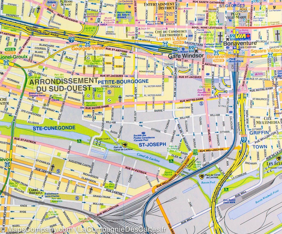 Carte de voyage - Québec Sud & Plan de Montréal | ITM carte routière ITM