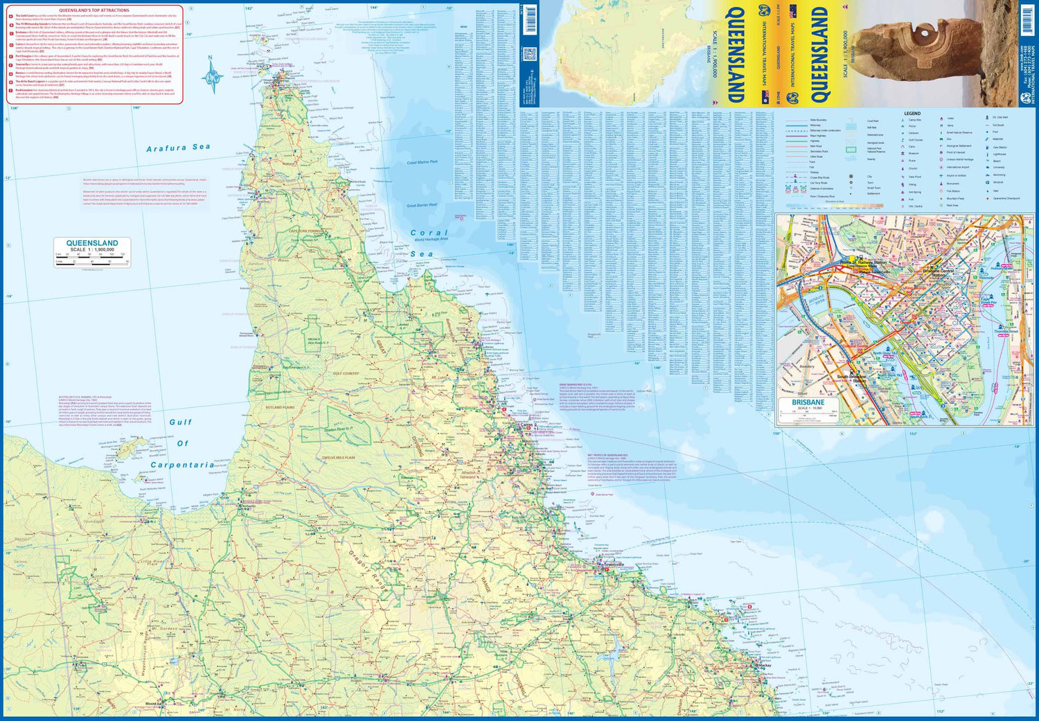 Carte de voyage - Queensland | ITM carte routière ITM