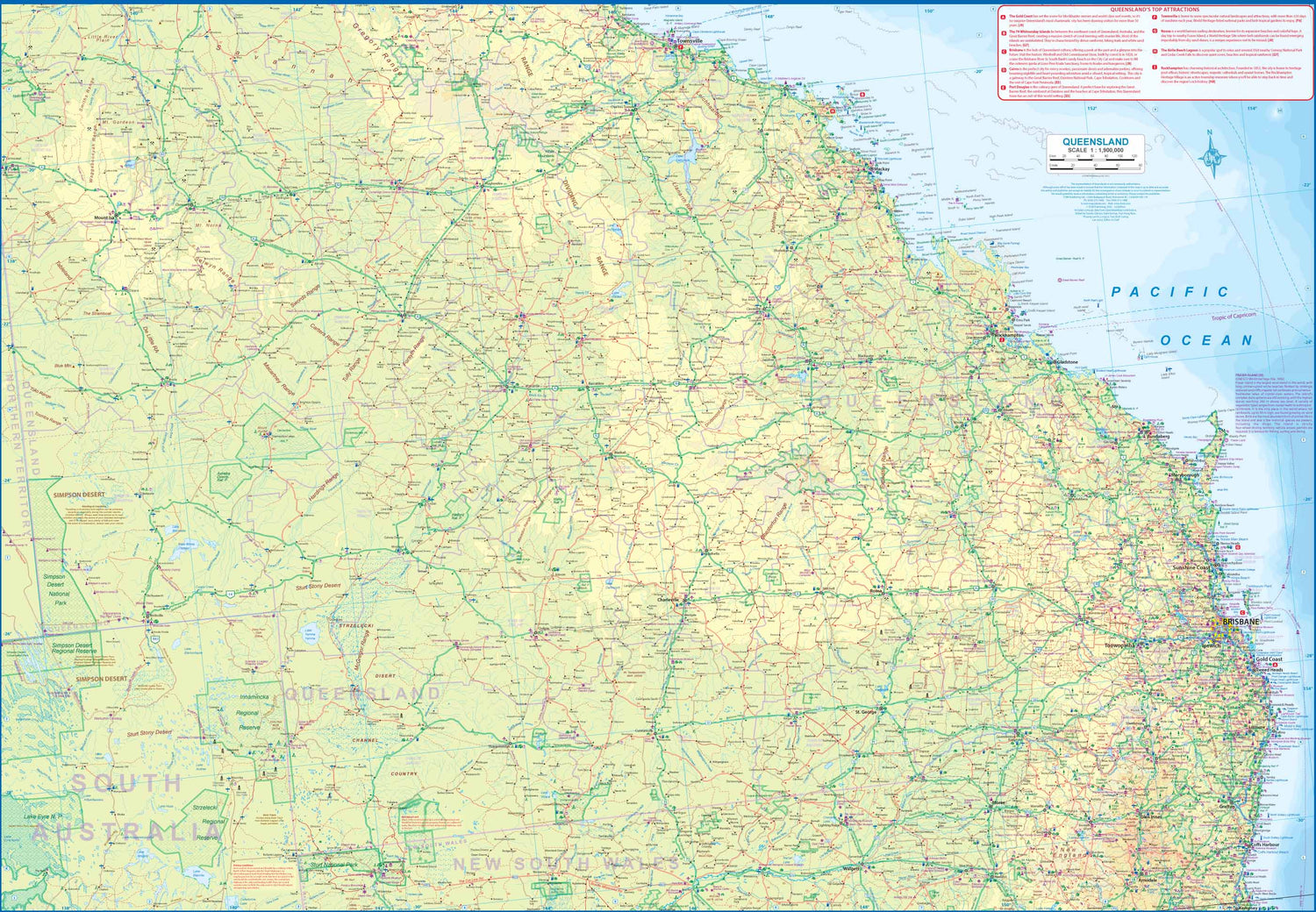 Carte de voyage - Queensland | ITM carte routière ITM