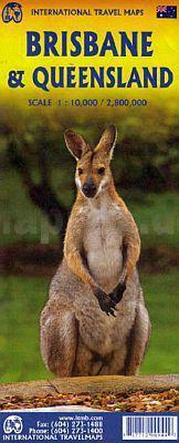 Carte de voyage - Queensland & Plan de Brisbane | ITM carte routière ITM