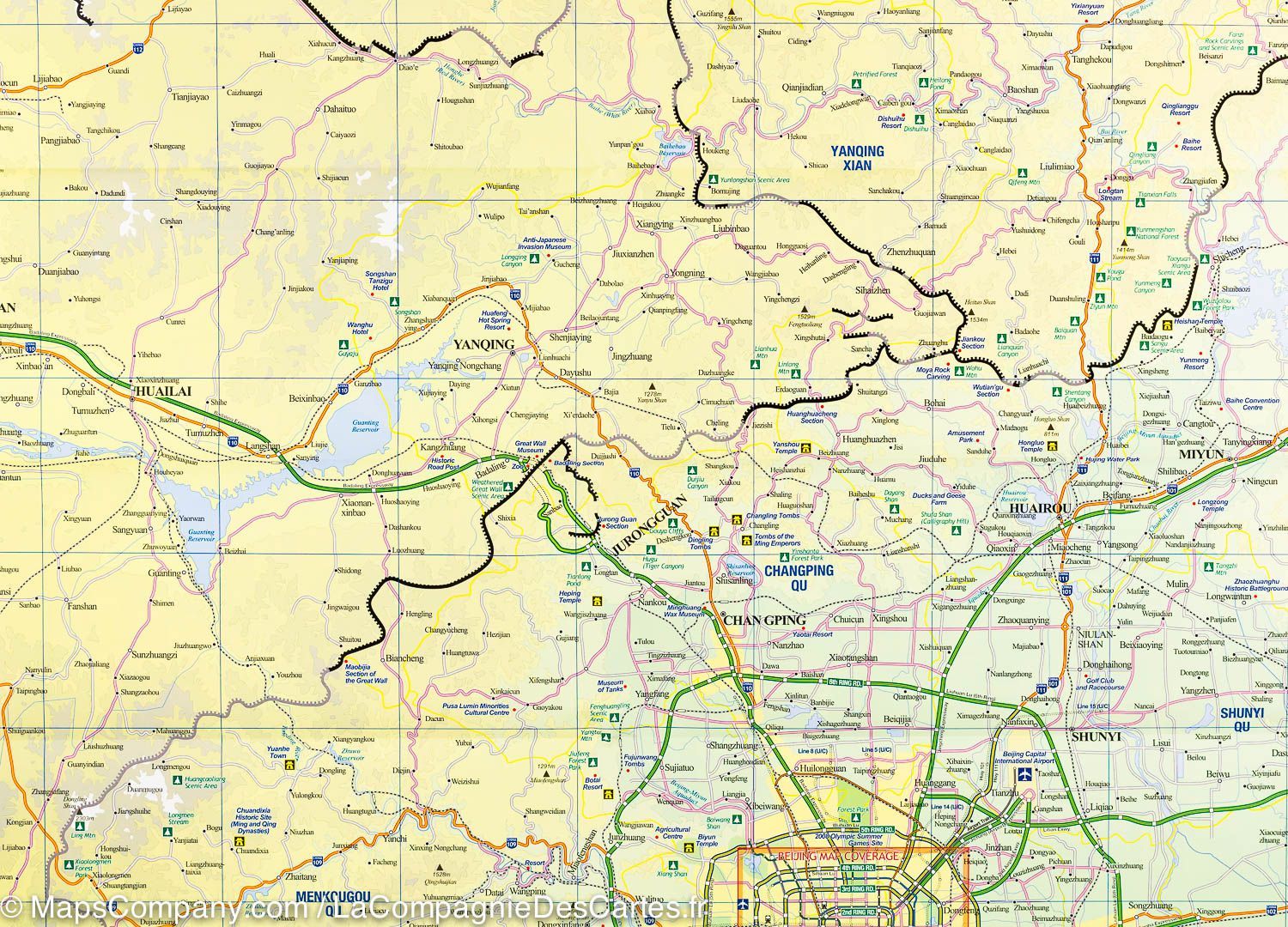 Carte de voyage - Région de Pékin & Plan de Pékin | ITM carte routière ITM