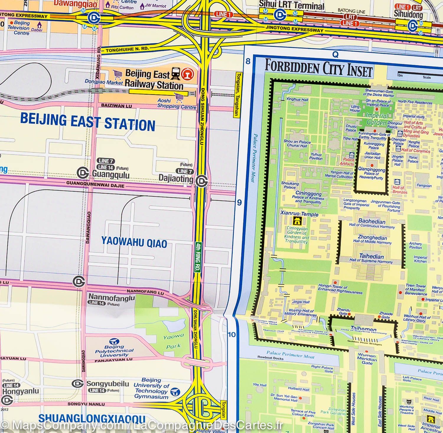 Carte de voyage - Région de Pékin & Plan de Pékin | ITM carte routière ITM