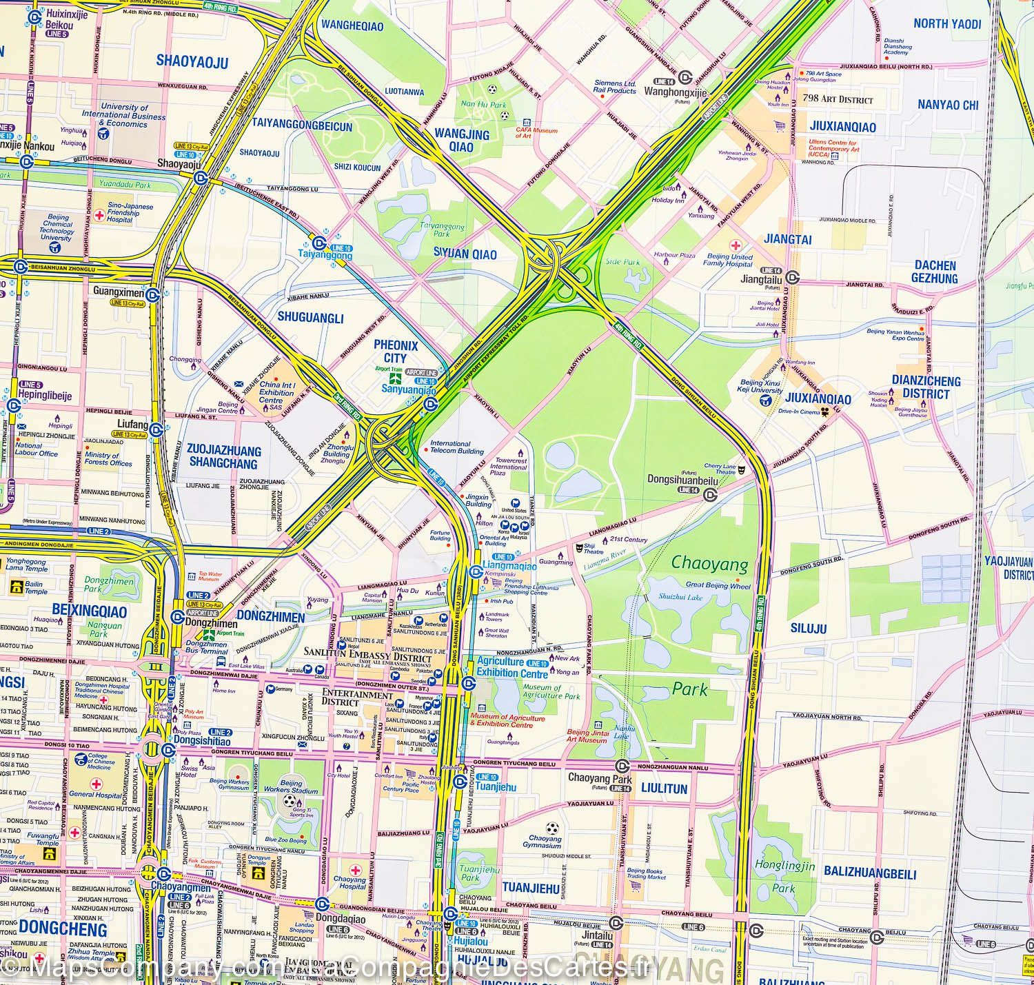 Carte de voyage - Région de Pékin & Plan de Pékin | ITM carte routière ITM