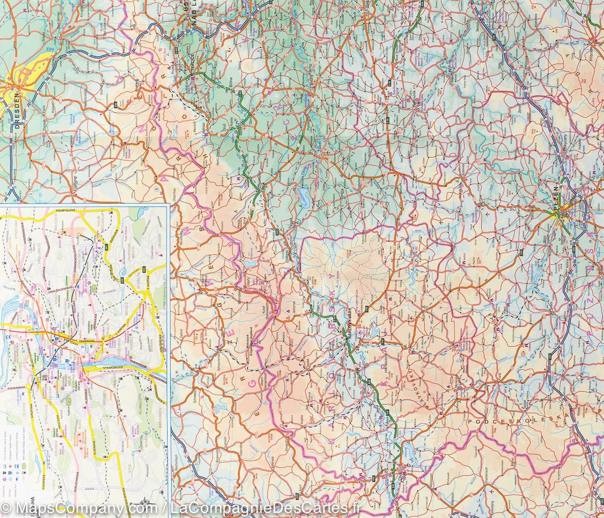 Carte de voyage - République Tchèque | ITM carte routière ITM