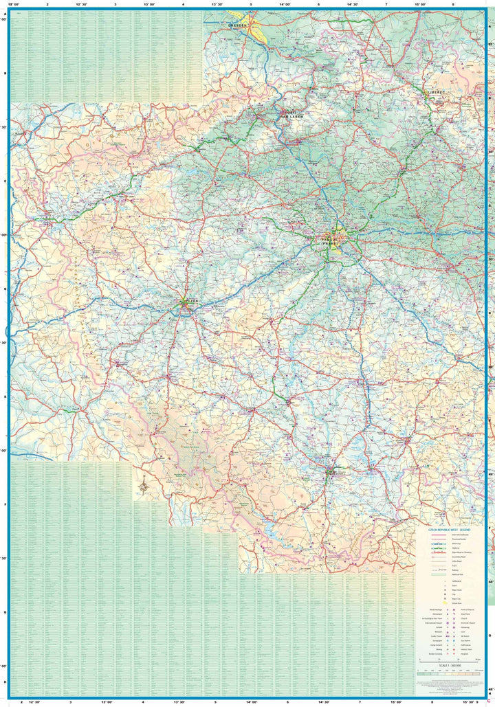 Carte de voyage - République Tchèque Ouest & Plan de Prague | ITM carte pliée ITM 