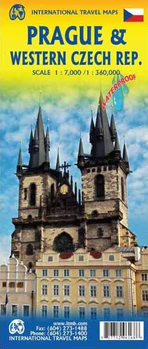 Carte de voyage - République Tchèque Ouest & Plan de Prague | ITM carte routière ITM