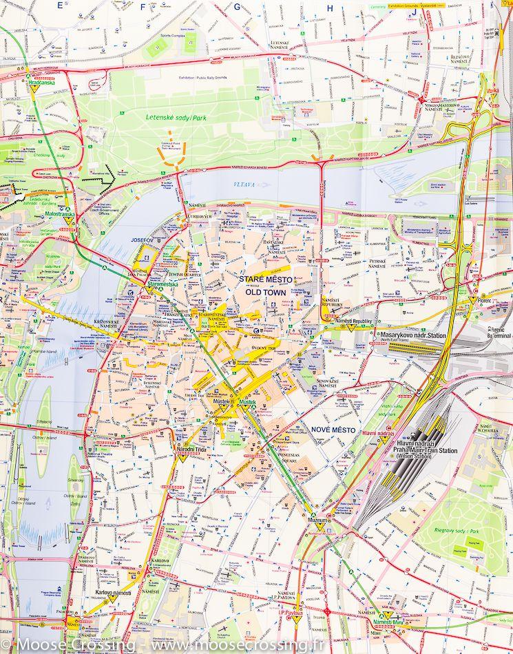 Carte de voyage - République Tchèque Ouest & Plan de Prague | ITM carte routière ITM