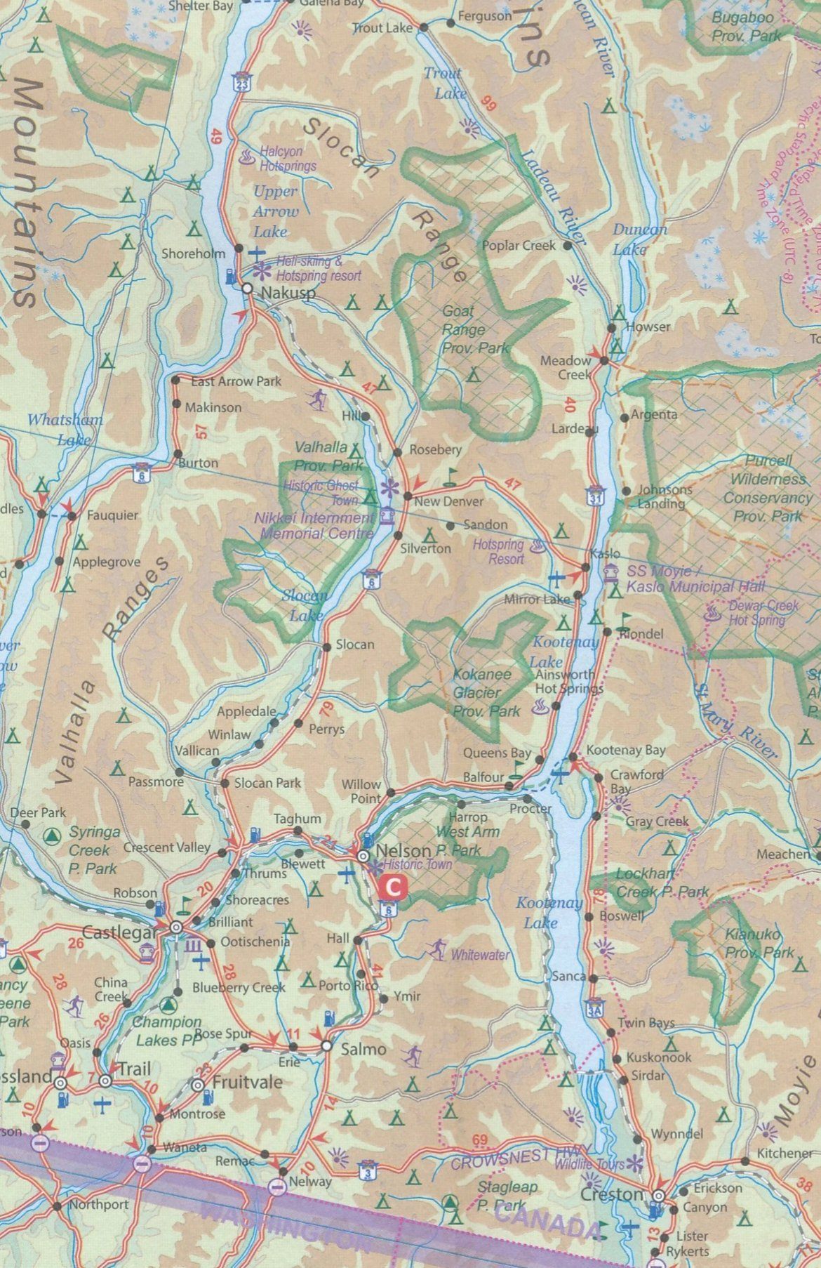 Carte de voyage - Rocheuses canadiennes & US | ITM carte routière ITM