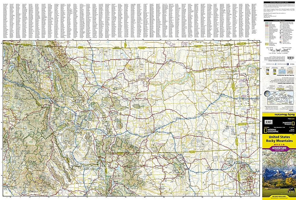 Carte de voyage - Rocky Mountains (USA) | National Geographic carte routière National Geographic