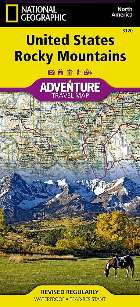 Carte de voyage - Rocky Mountains (USA) | National Geographic carte routière National Geographic