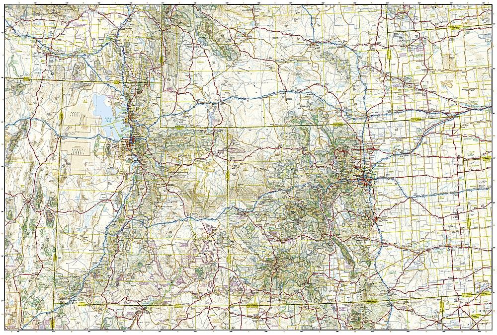 Carte de voyage - Rocky Mountains (USA) | National Geographic carte routière National Geographic